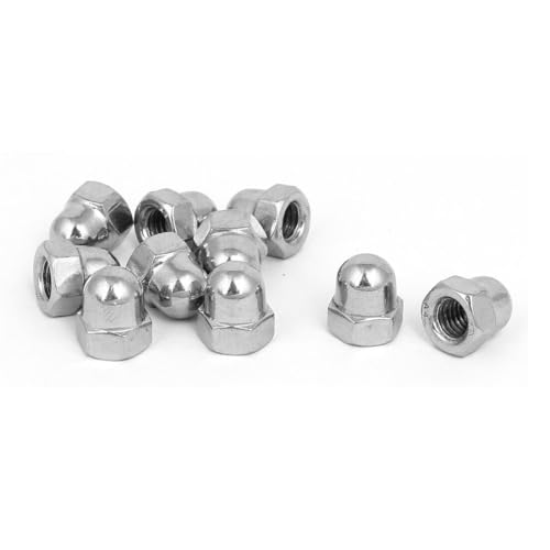 Tool Parts and Accessories M6 Thread Dia 316 Stainless Steel Dome Head Cap Acorn Hex Nut Silver Tone 10pcs (#CN-140824-09013)