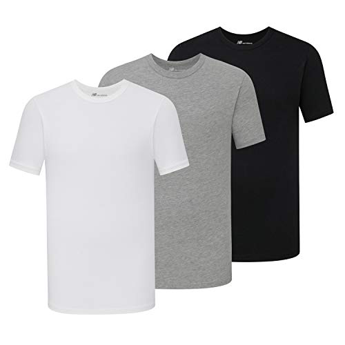 New Balance Mens Cotton Performance Crew Neck Undershirts Tag Free and Moisture-Wicking (3 Pack)