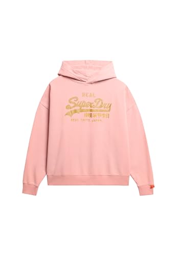 Superdry Vl Rhinestone Relaxed Hoodie M Pink