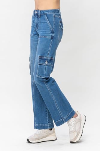 Judy Blue High Waist Wide Leg Denim Cargo Jeans 887242