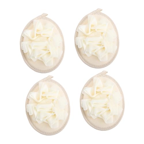 SAFIGLE 4 Piezas Limpieza De Flores De Baño Esponja De Baño Baños Depurador Corporal Exfoliante Depurador De Baño Bath Bola De Lavado De Baño Bola De Baño Material De Malla De Pe Beige
