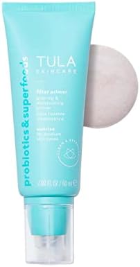 TULA Skin Care Supersize Filter Primer Blurring & Moisturizing Primer | Prime, Blur, Even Out & Protect with a Filter-Like Finish | Sunrise, 2.02 fl. oz.
