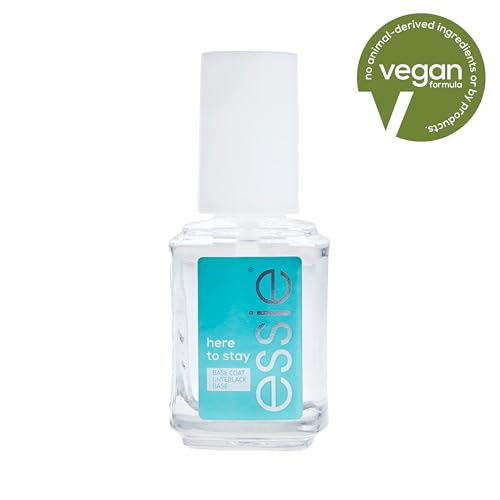 Image of essie salon quality nail care, vegan formula, clear base coat, Here To Stay, 0.46 fl oz
