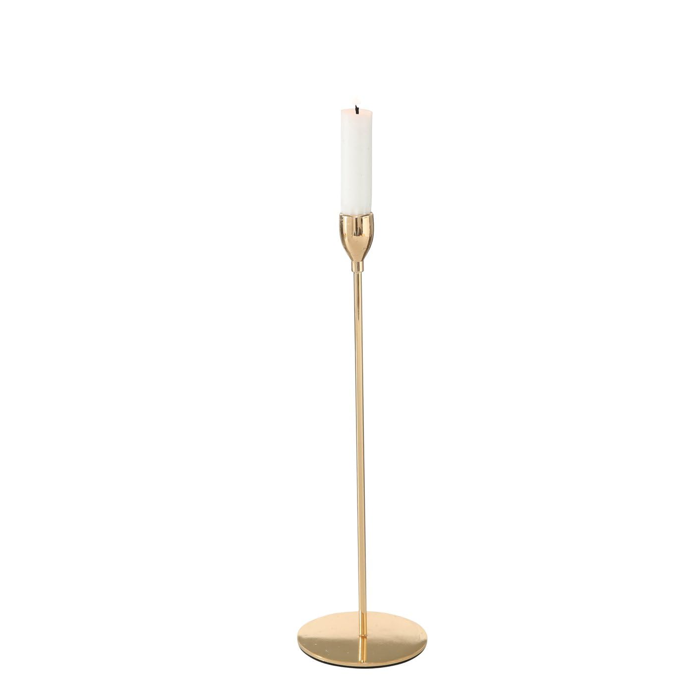 Goldixx Kerzenständer Set, 3-teilig, Metall Gold, 23/28/33 cm Höhe, Modern
