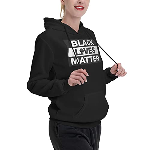 Sweat à capuche BLM homme noir pull molletonné imprimé décontracté taille S - 5