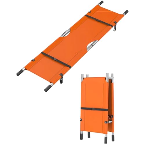 Camilla de emergencia plegable, camilla de rescate portátil para transporte de pacientes, camilla médica de acero inoxidable con funda de transporte