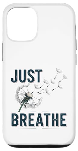 Just Breathe Dandelion �C���X�s���[�V���� �X���[�K�� �X�e�[�g�����g �X�}�z�P�[�X iPhone 12/12 Pro �p