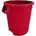 Carlisle FoodService Products Bronco Red 10 Gallon Round Waste Bin Trash Container - 84101005 - Pack of 6