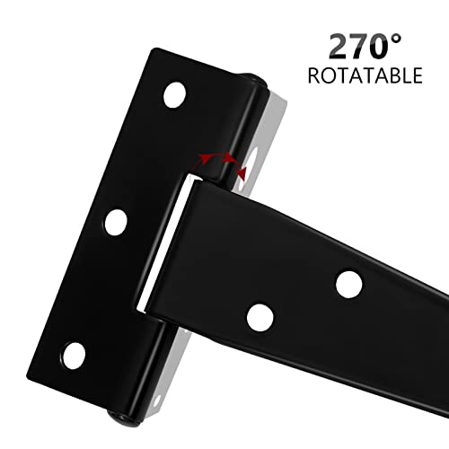 Charnière sangle T 5 pouces noire quincaillerie de porte de jardin et abri bois - 5