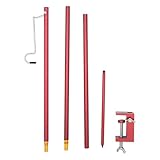 Flexible Montage: Der klappbare Laternenmast wird mit einer verstellbaren festen Winkelhalterung geliefert, die ihn sicher an Tischen und unebenen Böden befestigt. Es bleibt stabil und wackelfrei, selbst auf unterschiedlich dicken Desktops.