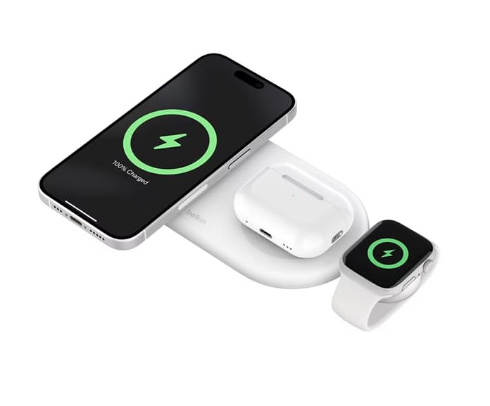Belkin Magsafe 3-in-1 Wireless Charging Pad Qi2 15W + Additional