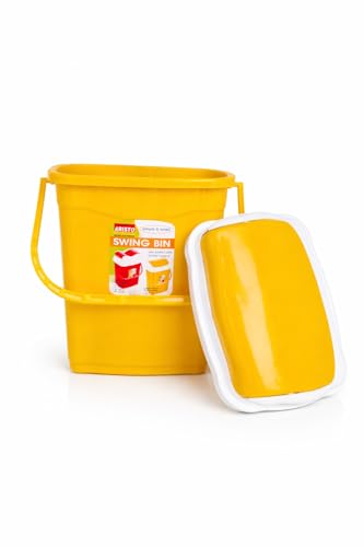 Image of ARISTO Small Plastic Swing Dustbin,16 Ltr Yellow