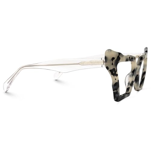 Image of Zeelool Vintage Cat Eye Glasses Frame for Women with Non-prescription Clear Lens Jeralys ZJGA555269-03 Light-Tortoise