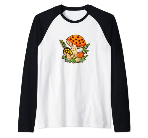Vintage Merry Mushrooms, 70s Retro Kitchen Raglan Baseball Tee