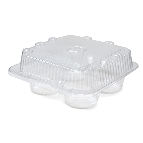 Detroit Forming LBH6404 - 4 Count Clear Hinged Cupcake/Muffin Container - 250 per case