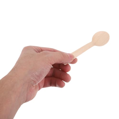 Cucharas de madera de abedul Healeved, 100 mini cucharas desechables para postres y especias 7
