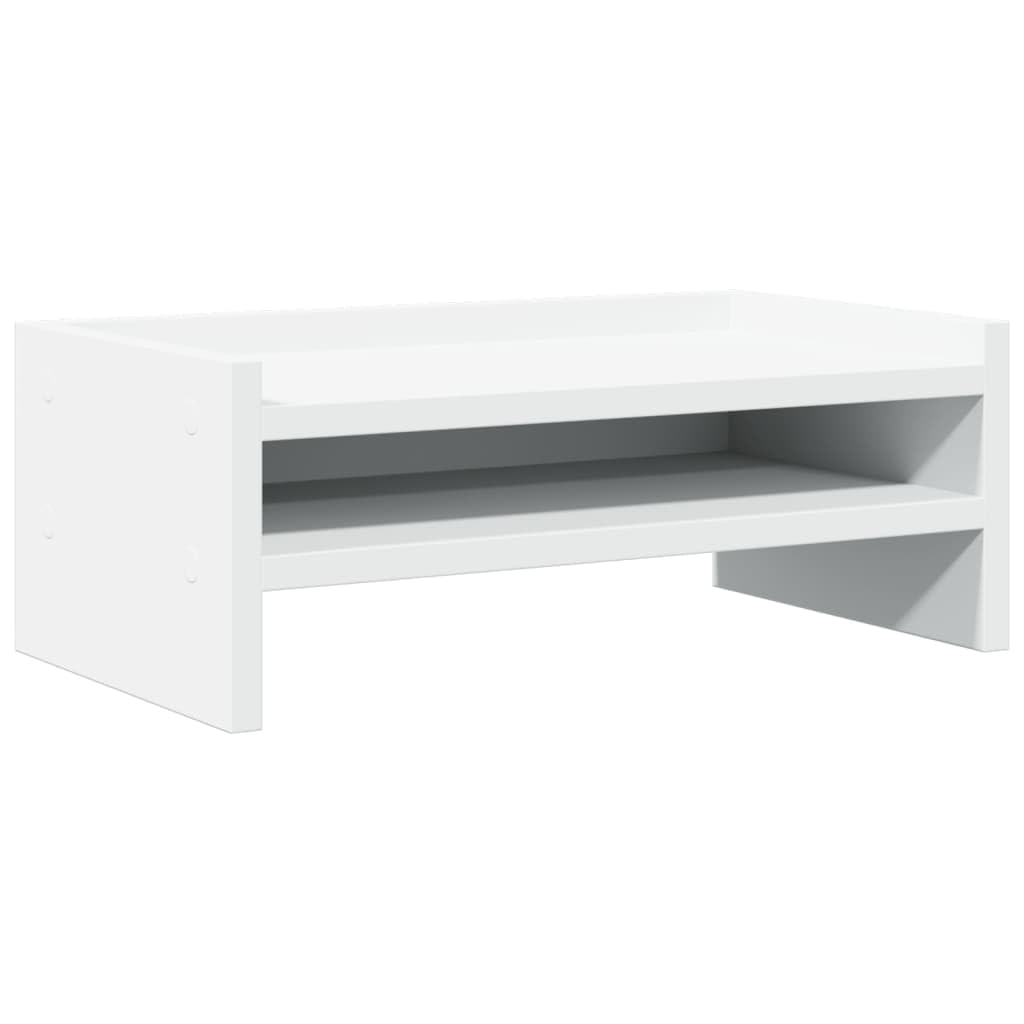 vidaXL White Engineering Wood Display Stand 42 x 24 x 16 cm, Monitor Riser, Monitor Desk Stand, Monitor Shelf