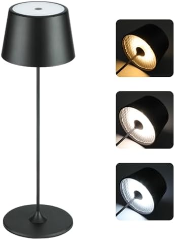 MU LIN Rechargeable and Wireless Table Lamp with Touch Control, A...