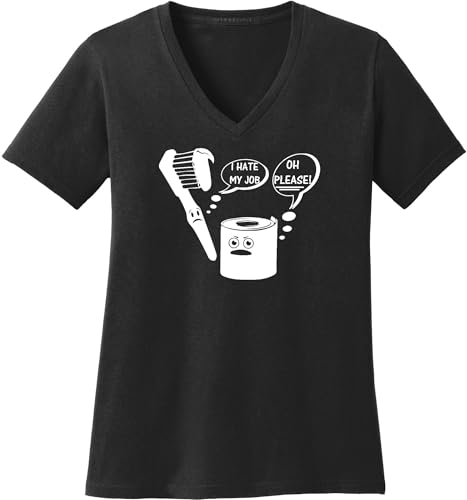 Image of I Hate My Job Toothbrush Toilet Paper Funny Top Toothbrush Toilet Paper Humor Graphic Cotton Tee Adult Youth Tall Men Women