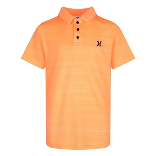 Hurley boys H20-dri Polo T Shirt Bright Mango Heather Large US