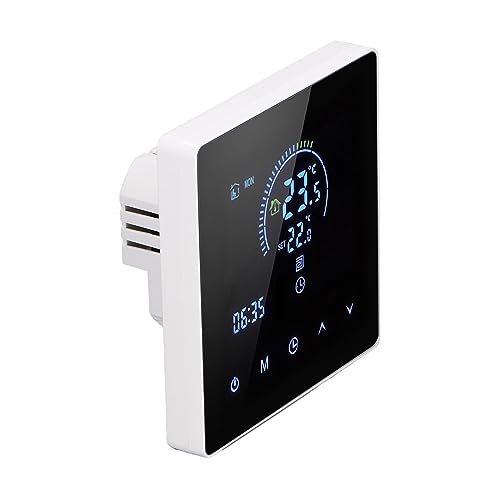ZASCHMOY Termostato Digital con Pantalla LCD para Calefacción Eléctrica - Termostato de Hogar Inteligente Programable 90V -240V Negro WiFi Ideal para Hogar, Oficina y Hotel (WiFi, (Control de Voz