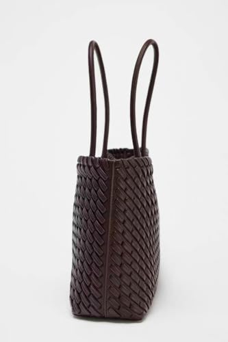 2 Pcs Slouchy Woven Basket Hobo Bags Women PU Leather Crescent Crossbody Purses Underarm Shoulder Bag Tote Handbag 20254