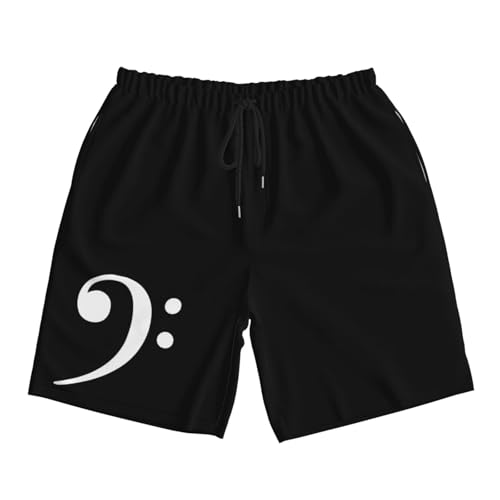 Bass Clef Music Logo Men's Quick-Dry Board Shorts 7