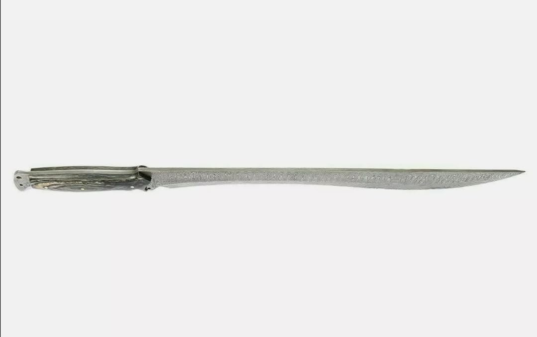 Empire - 30 Inch Long Handmade Damascus Steel Full Tang Hunting Sword With Sheath - Pakka Wood Grip - Sharpe Edges - Hunting Sword - Hand Forged Iberian Sword - Best Gift For Him - Anniversary Gift