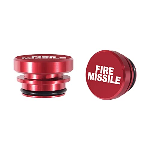 Image of Aokin Cigarette Lighter Cover, Aluminum Dustproof Car Cigarette Lighter Plug Parts Auto Accessories Fits Most Vehicles, Autos, Trucks, Boats Standard 12 Volt Power Source, Fire Missile Red