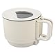 Elektrischer Hot Pot, Tragbarer Antihaft-Multikocher, 2 Gänge, Tragbarer Antihaft-Mini-Multifunktionskocher mit Griff für Nudelsuppe, Steak, Ei, Haferflocken, Weiß, 1,8 L, 600 W