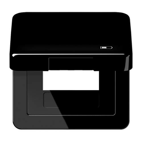 Tapa abatible cargador doble USB negro ideal para reformas de salones y dormitorios