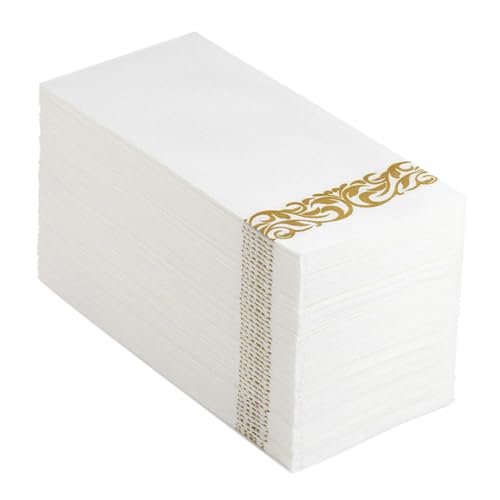 Zynphancer 100個 プリントナプキン ゴールド バスケット灰皿 誕生日装飾 トイレ用ペーパーハンドタオル