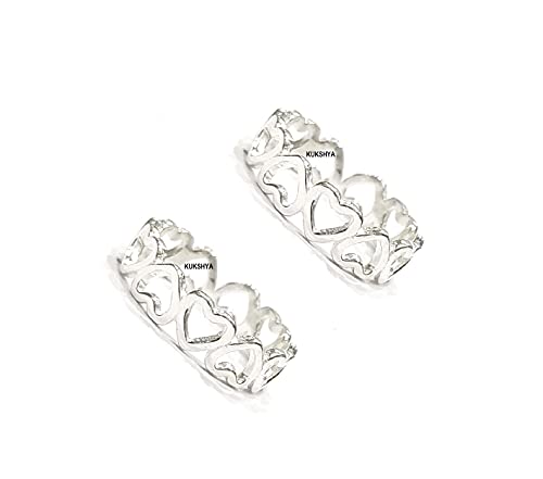 925 Sterling Silver HEART Toe Ring (Bichhiya) - JEWELLERS Exclusive