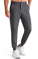 Libin Herren Golfhose Stretch Slim Fit Golf Jogginghose Anzughose Sporthose Lang Jogger Pants Chino Stoffhose mit Taschen, Dunkelgrau L