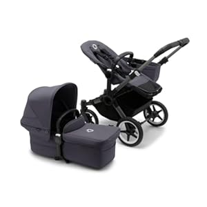 Bugaboo Donkey 5 Mono Kinderwagen, umbaubar zum Doppel- oder Zwillingskinderwagen, verbessertes Design, wendbarer Sitz, Ein-Hand-Lenkung und extra viel Stauraum, Graphit/Stormy Blue