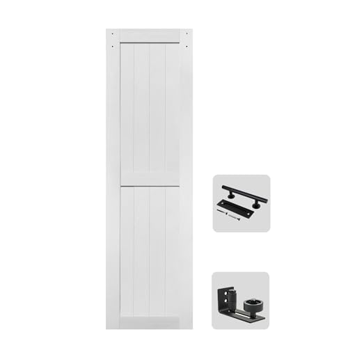 S&Z TOPHAND® 26in x 84in MDF Barn Door, 24-60in Solid Barn Door Slab Covered with Water-Proof PVC Surface, Simple Assembly is Required, No Sliding Hardware Set.