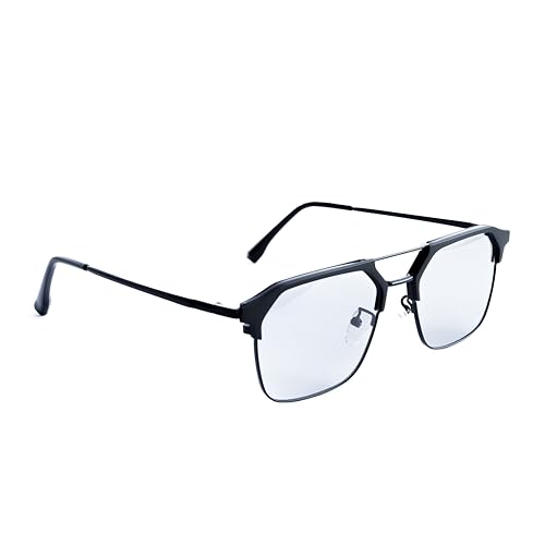 Image of Photochromic Square Sunglasses for Men, Metal Frame, UV Protection, Stylish Everyday Eyewear