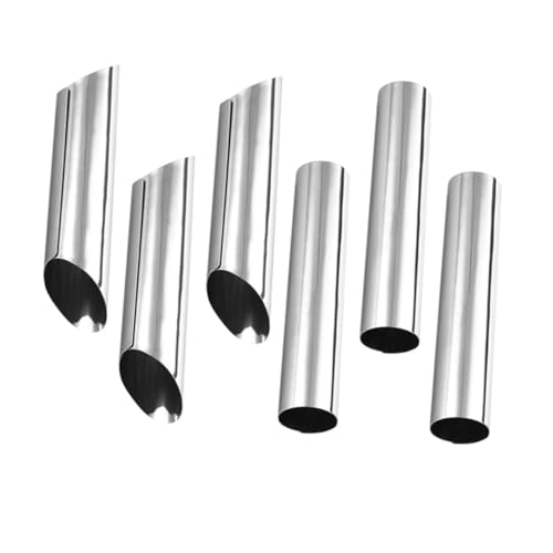 SHINEOFI Set 6 Stampi per Croissant e Cannoli in Acciaio Resistente Tubi Metallici per Pasticceria Tubolare 127 CM Utensili per Cottura Pane e Dolci Forniture per Cucina Fai da Te
