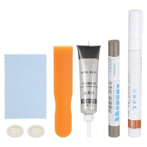 sourcing map Kit de réparation de meubles en bois (marqueurs à bois + pâte de remplissage pour bois + bâton de remplissage pour bois) Kit de retouche avec spatule pour réparer les rayures, les