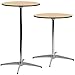 Flash Furniture Lars 24'' Round Wood Cocktail Table with 30'' and 42'' Columns, Adjustable Wood Bar Height Table for Events or Home Use, Natural