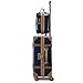 World Traveler Gatsby Vintage Style 2-Piece Hardside Carry-On Retro Train Case Spinner Luggage Set - Navy