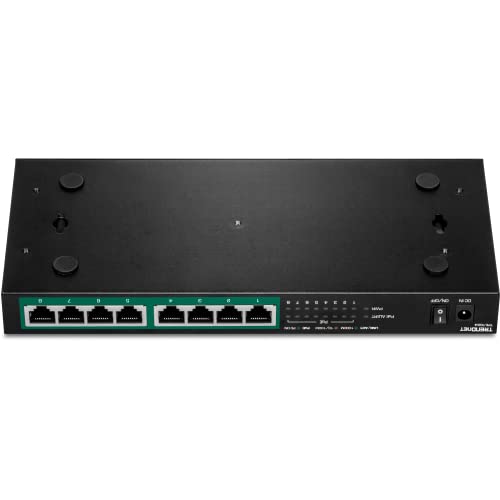 Image of TRENDnet 8-Port Gigabit PoE+ Switch, 120W PoE Power Budget, 16Gbps Switching Capacity, IEEE 802.1p QoS, DSCP Pass-Through Support, Fanless, Wall Mountable, Lifetime Protection, Black, TPE-TG84