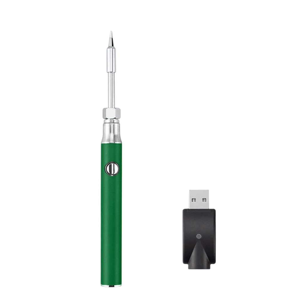Jnchdghwa Green Soldering Iron Pen 510 Thread 3-Level Voltage With Soldering Iron Tip 1100Mah Usb Rechargeable Kit