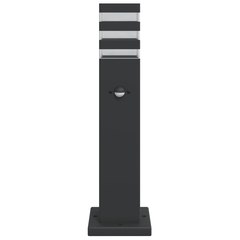 Luci per vialetti con sensore di movimento, 3 pezzi, nero, 50 cm, in alluminio pressofuso resistente alle intemperie, per giardino, terrazza, vialetto, con sensore e grado di protezione IP44