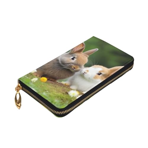 Cute Rabbits Wallet For Women Men Clutch Rfid Blocking Leather Wallets Large Capacity Purse Credit Card Holder Money Case With Zipper Phone Holder Long Travel Purse3
