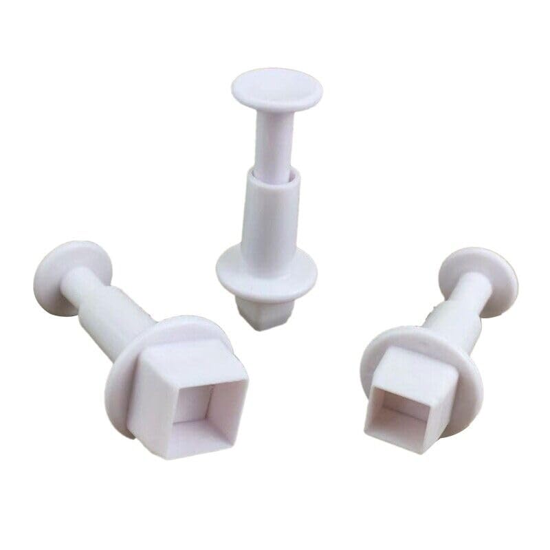 3 Square Plunger Cutters Square Shape Shaped Set of 3 Cupcakes Cake Decorating SUGARCRAFT Icing Fondant from CFU