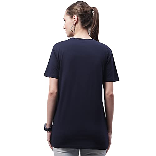 Image of Mack Jonney Women Round Neck Cotton Solid Regular Fit T-Shirt-T Anthraa 001-P