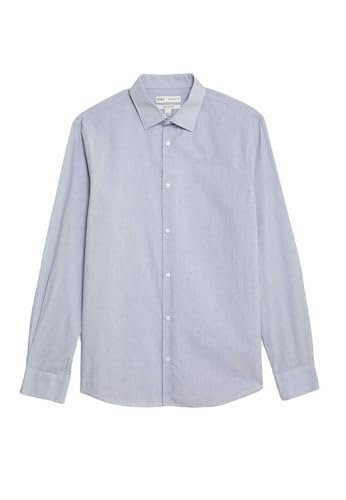 Marks & Spencer Camisa Texturizada de Ajuste estándar Puro algodón Hombres M