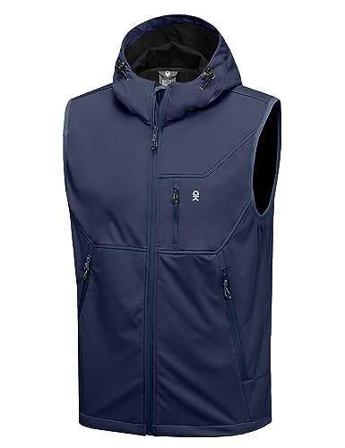 Little Donkey Andy Men's Lightweight Softshell Vest Windproof Sleeveless Jacket for Travel Hiking Running Golf