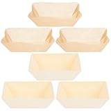 Veemoon Holz Backboxen 3 Stück mit Papierliner Rechteckige Brotbackformen 140X75X50mm Lebensmittelecht für Zuhause und Bäckerei